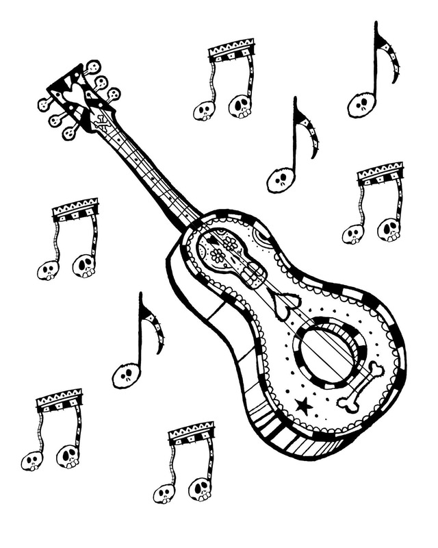 Bojanke Nacrtaj Gitara besplatno prost