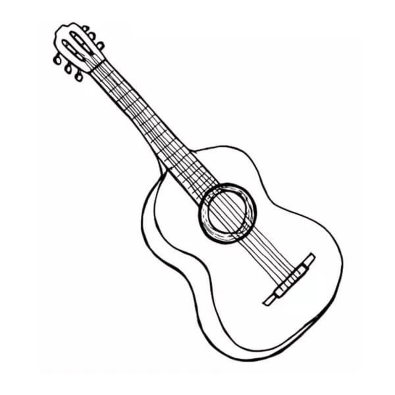 Bojanke Nacrtaj Gitara besplatno za ispis