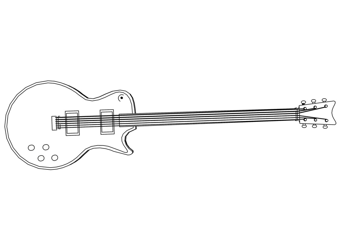 Bojanke Nacrtaj Gitara lako ispisivo