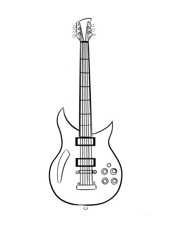 Bojanke Nacrtaj Gitara osnovno ispisivo