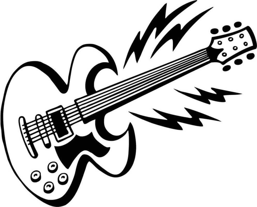 Bojanke Nacrtaj Gitara prost ispisivo