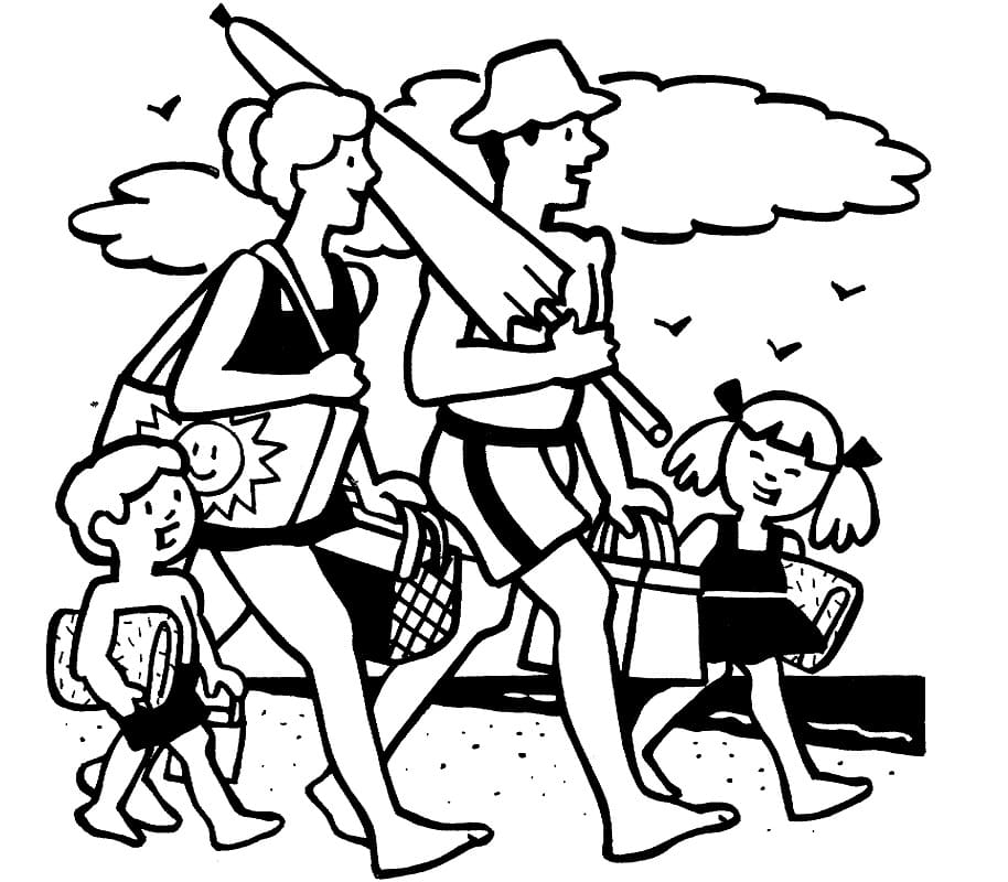 Nacrtaj Plaža besplatno prost coloring page