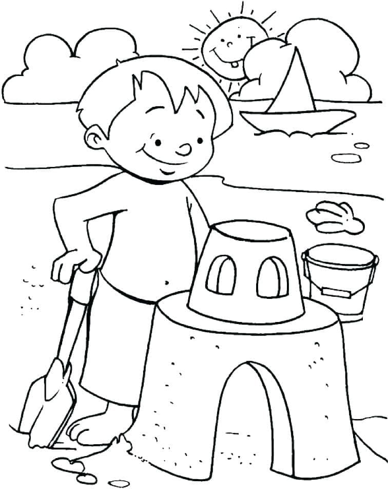 Nacrtaj Plaža besplatno za djecu coloring page