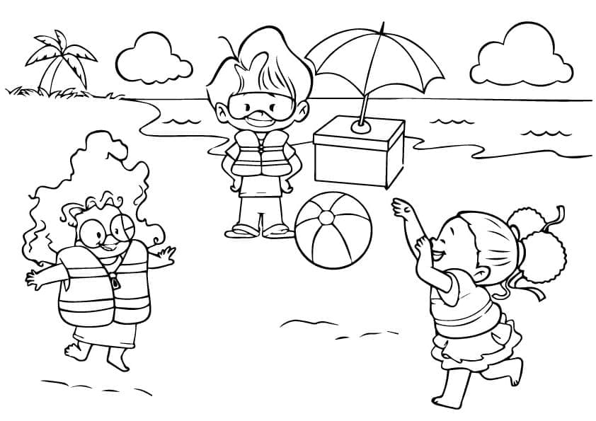 Nacrtaj Plaža besplatno coloring page