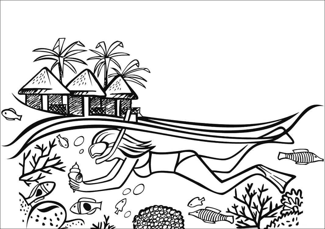 Nacrtaj Plaža lako coloring page