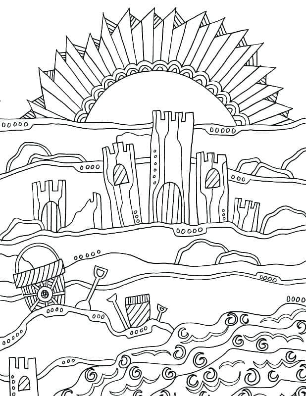 Nacrtaj Plaža osnovni coloring page