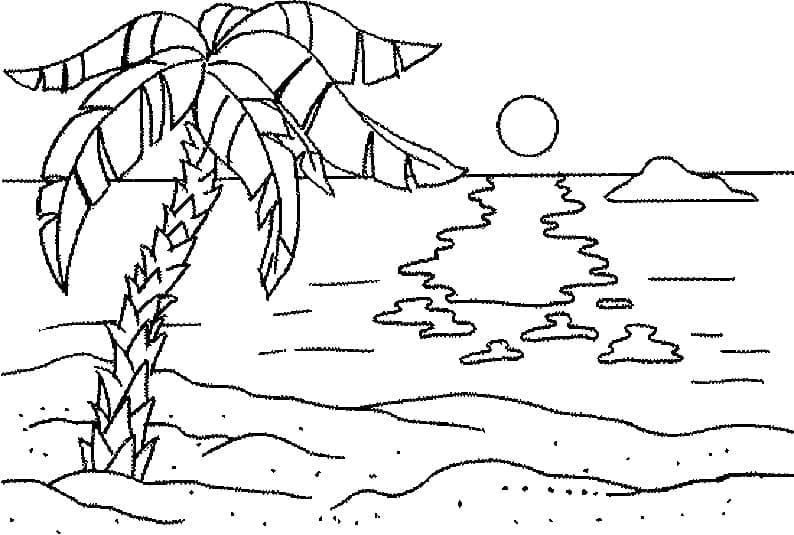 Nacrtaj Plaža prost za djecu coloring page