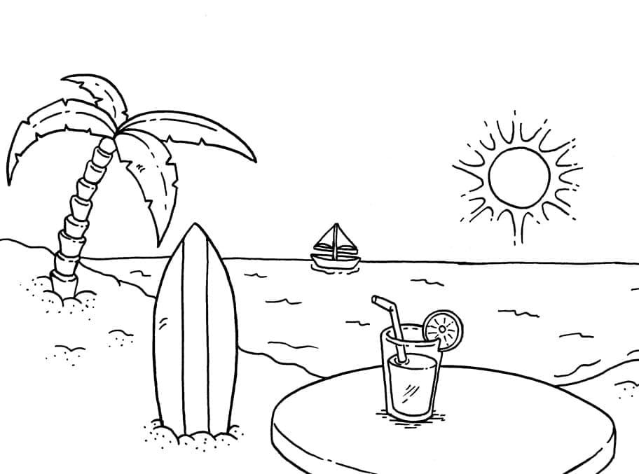 Plaža besplatno za ispis coloring page