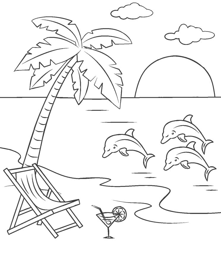 Plaža za ispis coloring page