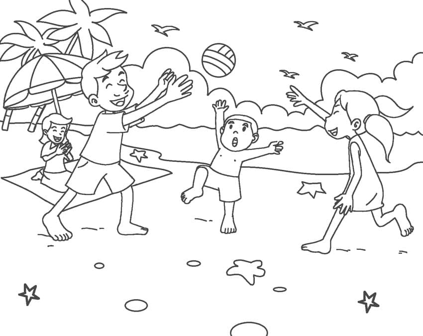 Slika Plaža besplatno coloring page