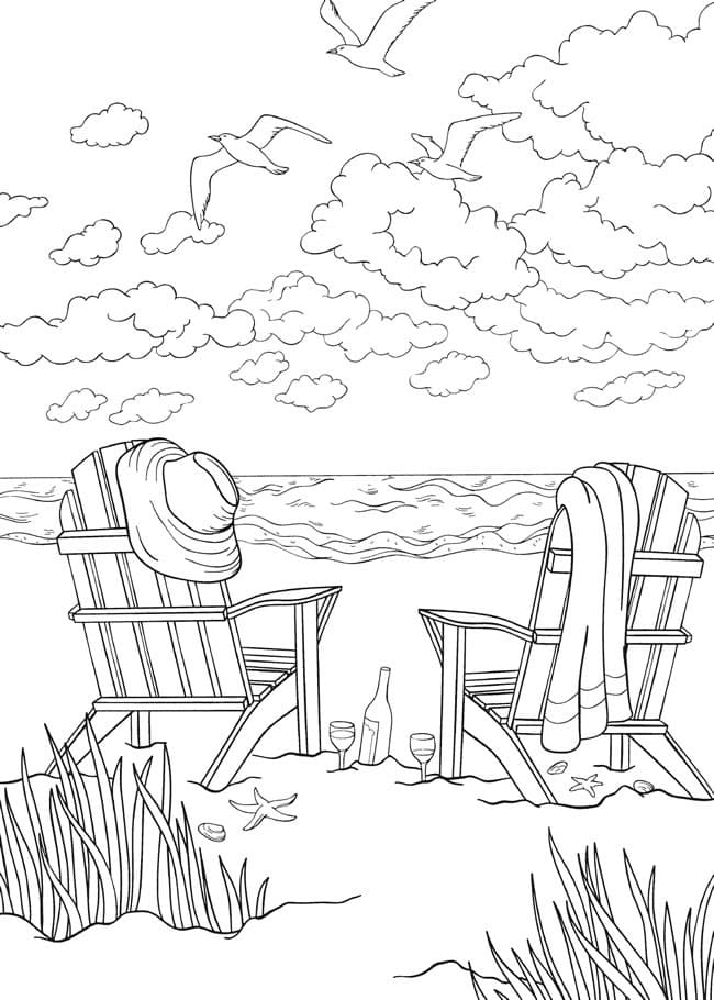 Slika Plaža skica coloring page