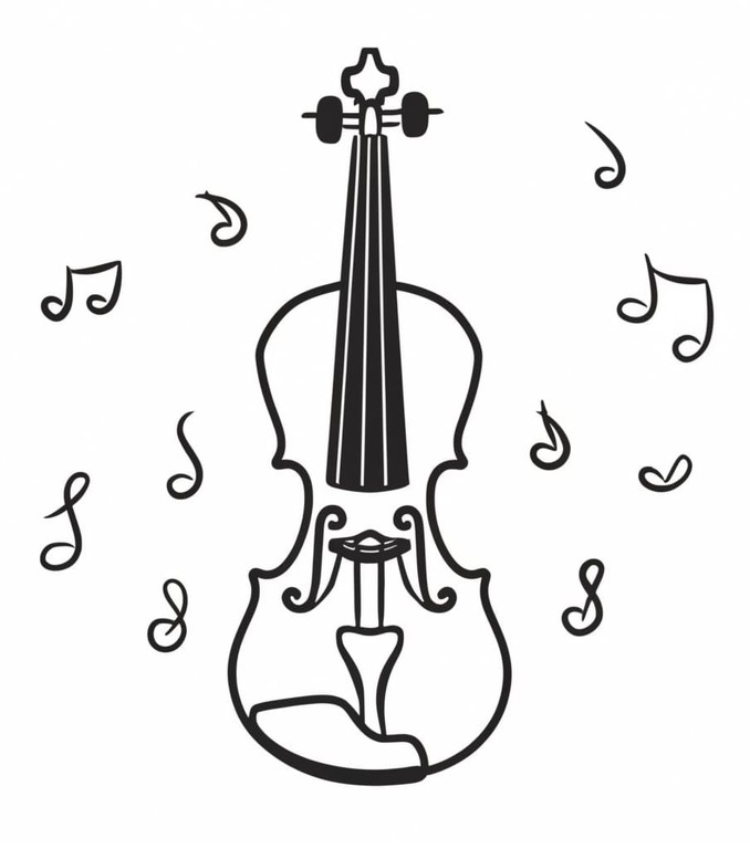 Bojanke Violina besplatno za ispis