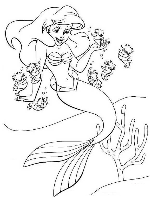 Ariel And Seahorses 