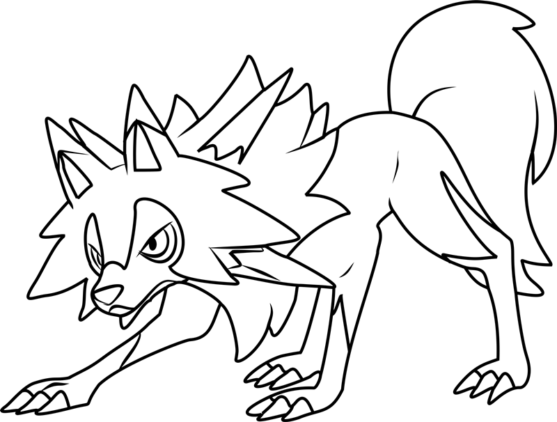 Pokemon Lycanroc da colorare