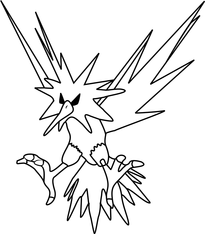 Pokémon Zapdos da colorare