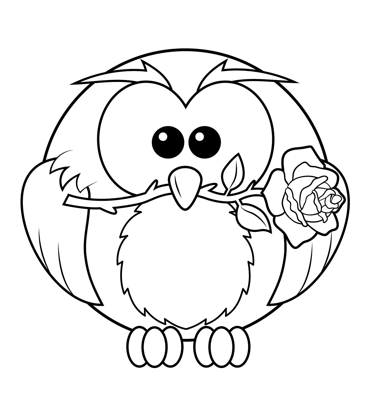 Owl With Rose 