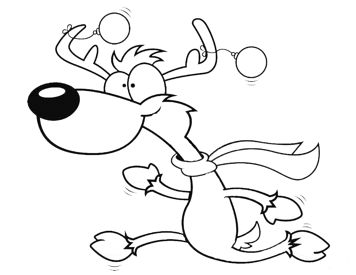 Cartoon Reindeer Running 