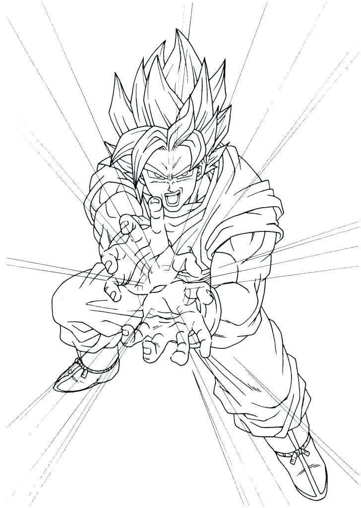 Goku With Kame Hame Ha da colorare