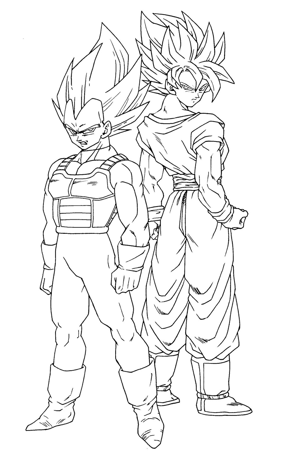 Fantastico Goku e Vegeta da colorare