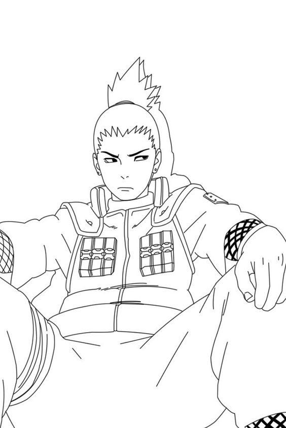 Shikamaru seduto da colorare