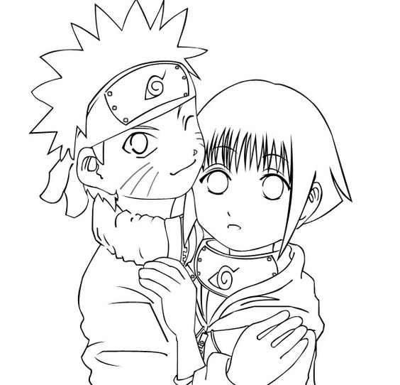 Naruto e Hinata da colorare