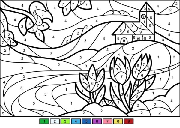 Accogliente casa in montagna da colorare