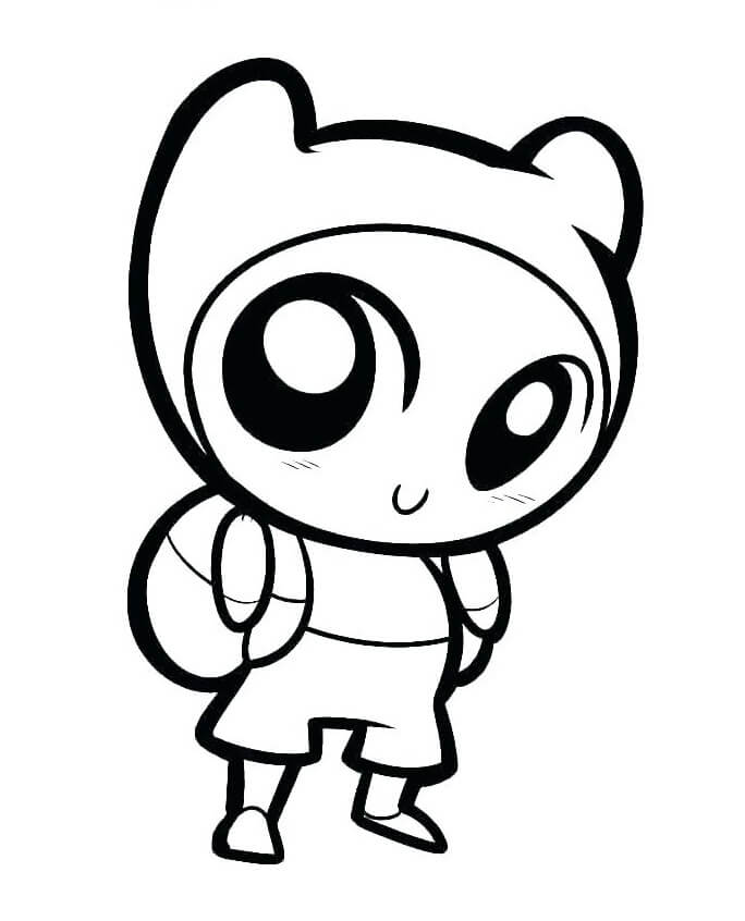 Adorabile Chibi Finn da colorare