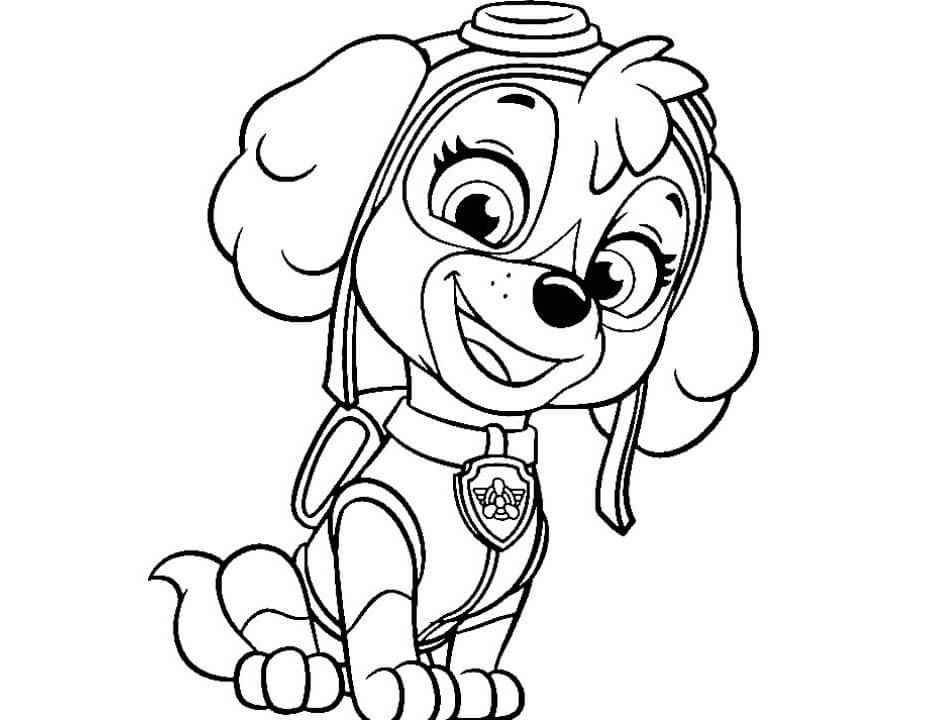 Adorabile Paw Patrol Skye da colorare