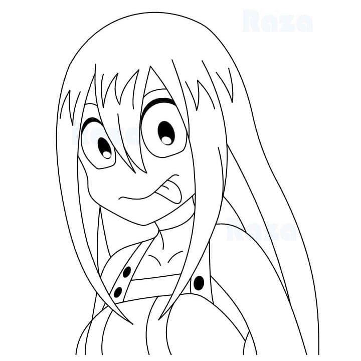 Adorabile Tsuyu Asui da colorare