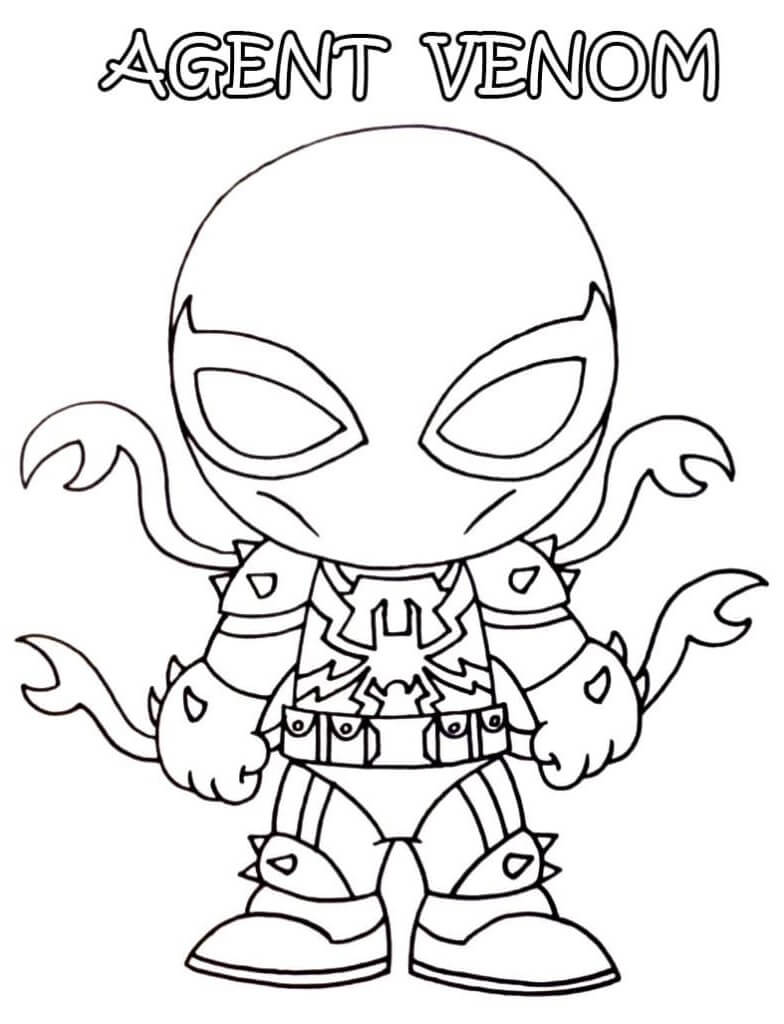 Agente Chibi Venom da colorare