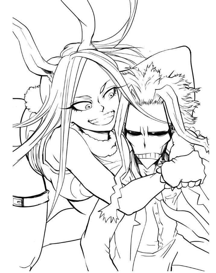 All Might e il suo compagno da colorare