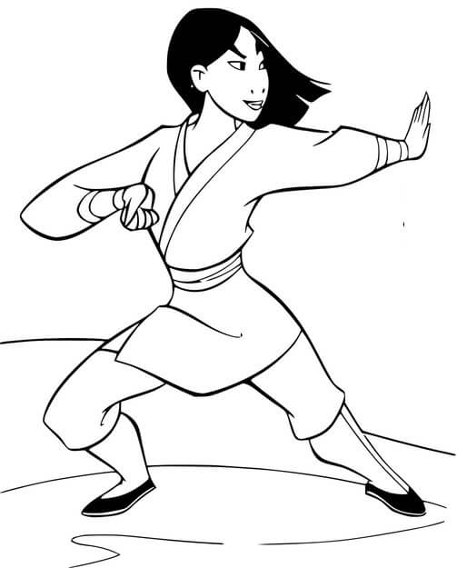 Allenamento Mulan da colorare