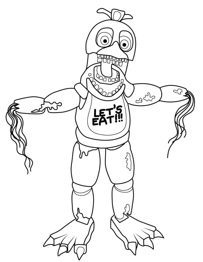 Appassito Chica FNAF da colorare