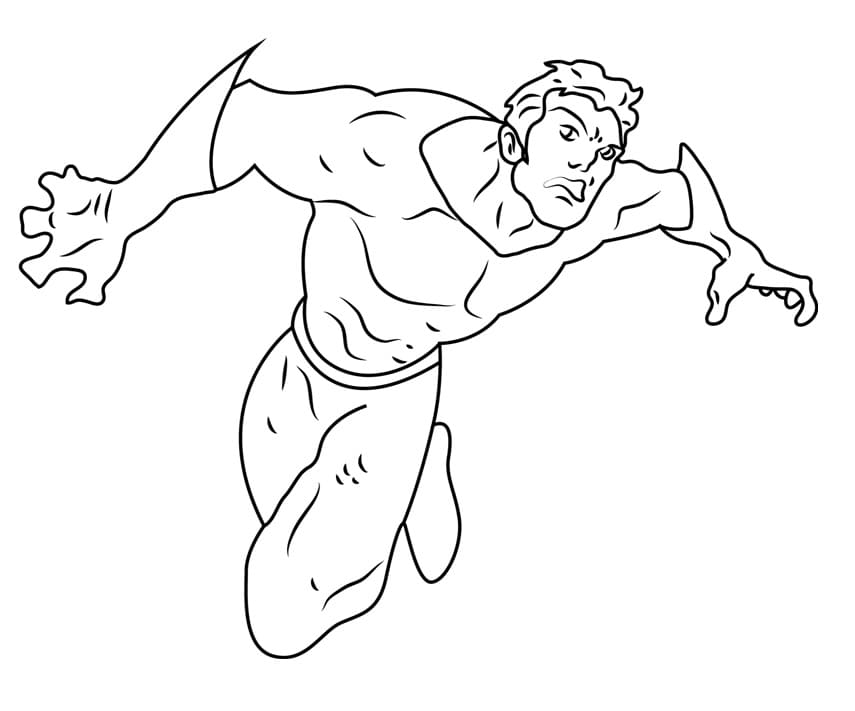 Aquaman è arrabbiato da colorare
