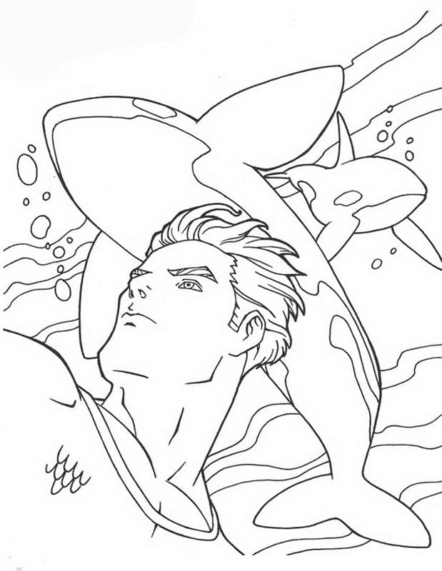 Aquaman e le orche assassine da colorare