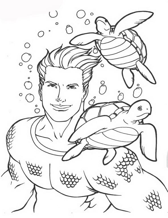 Aquaman e le Tartarughe da colorare