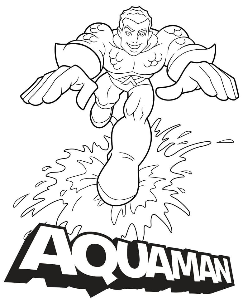 Aquaman felice da colorare