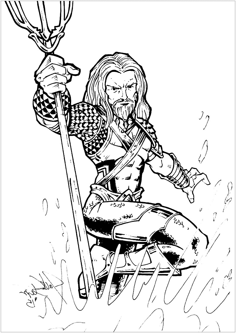 Aquaman nel cinema da colorare
