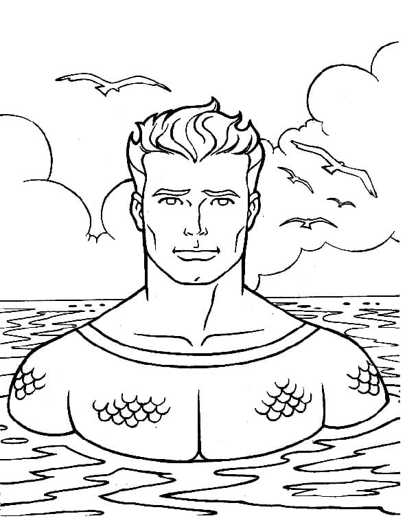 Aquaman triste da colorare