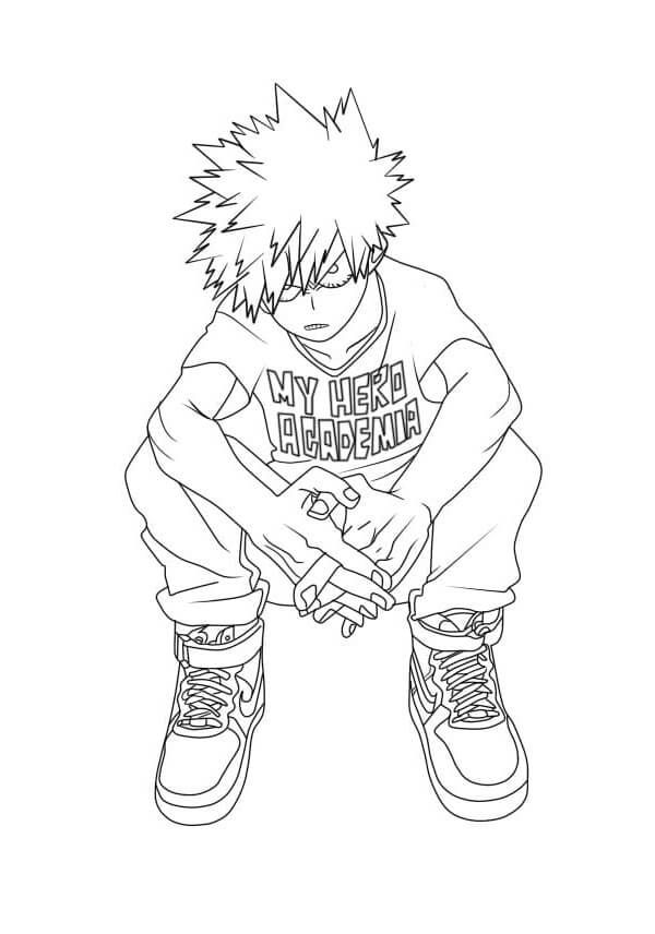 Arrabbiato Bakugo da colorare