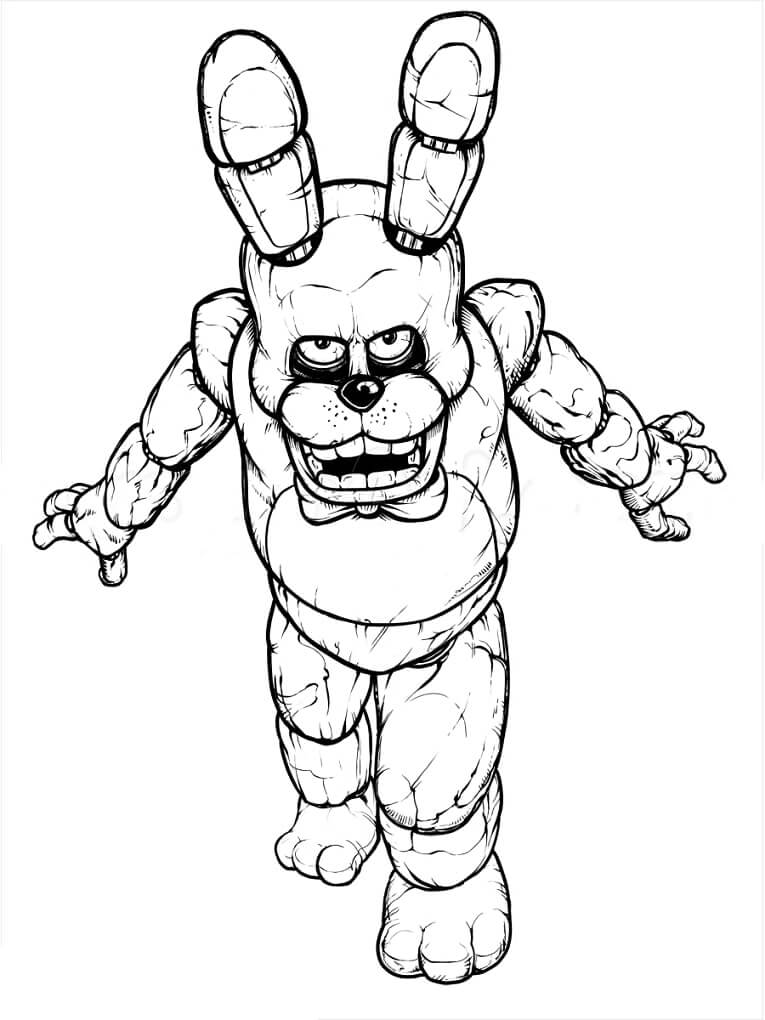 Arrabbiato Bonnie 5 Nights at Freddy's da colorare