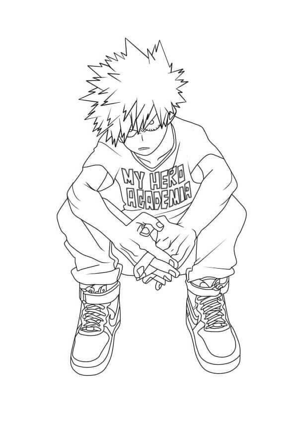 Bakugo Seduta da colorare