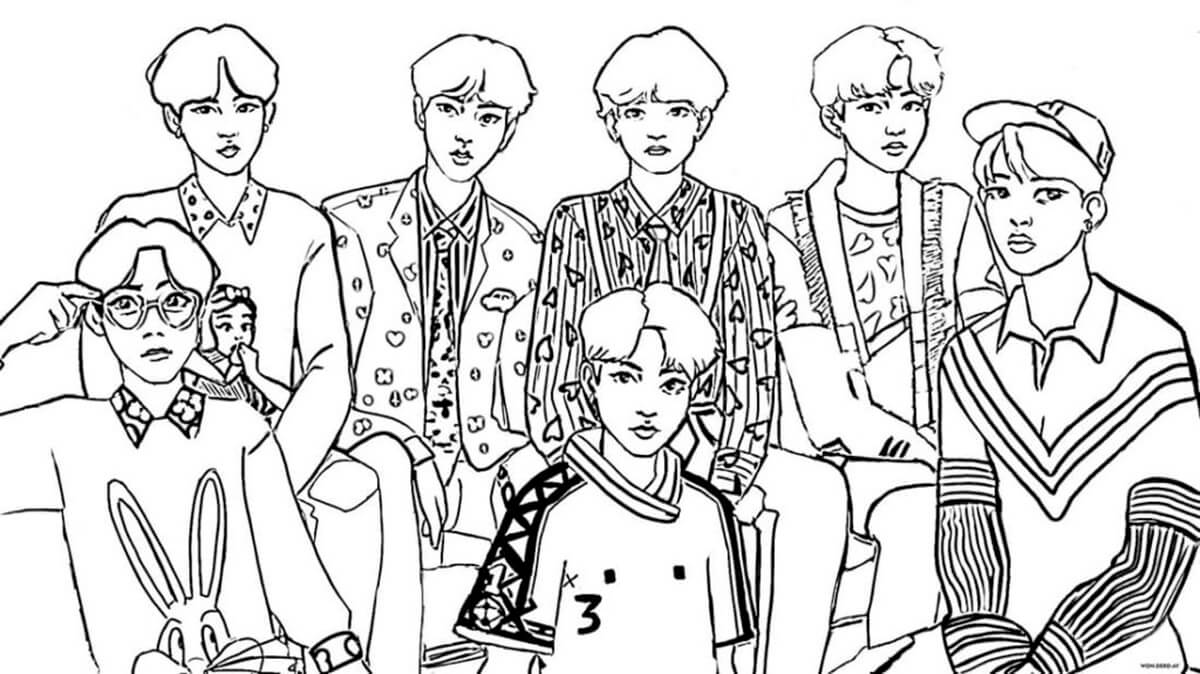 Banda BTS Gratuita da colorare