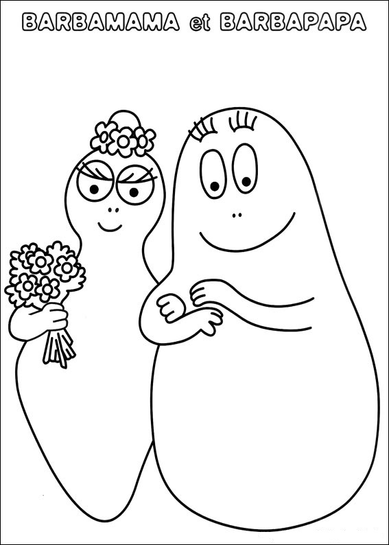 Barbamamma e Barbapapà da colorare