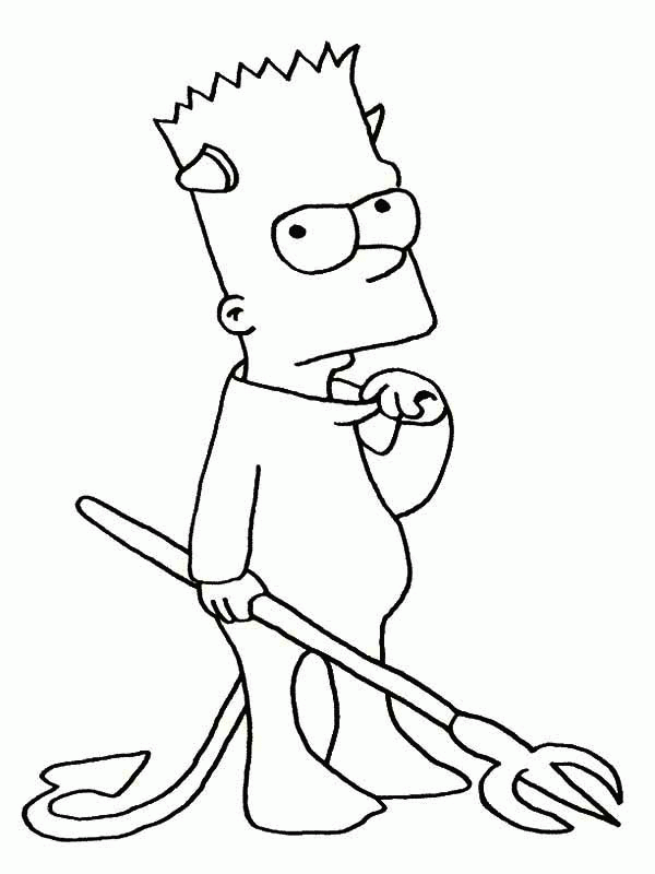 Bart Simpson Satana da colorare