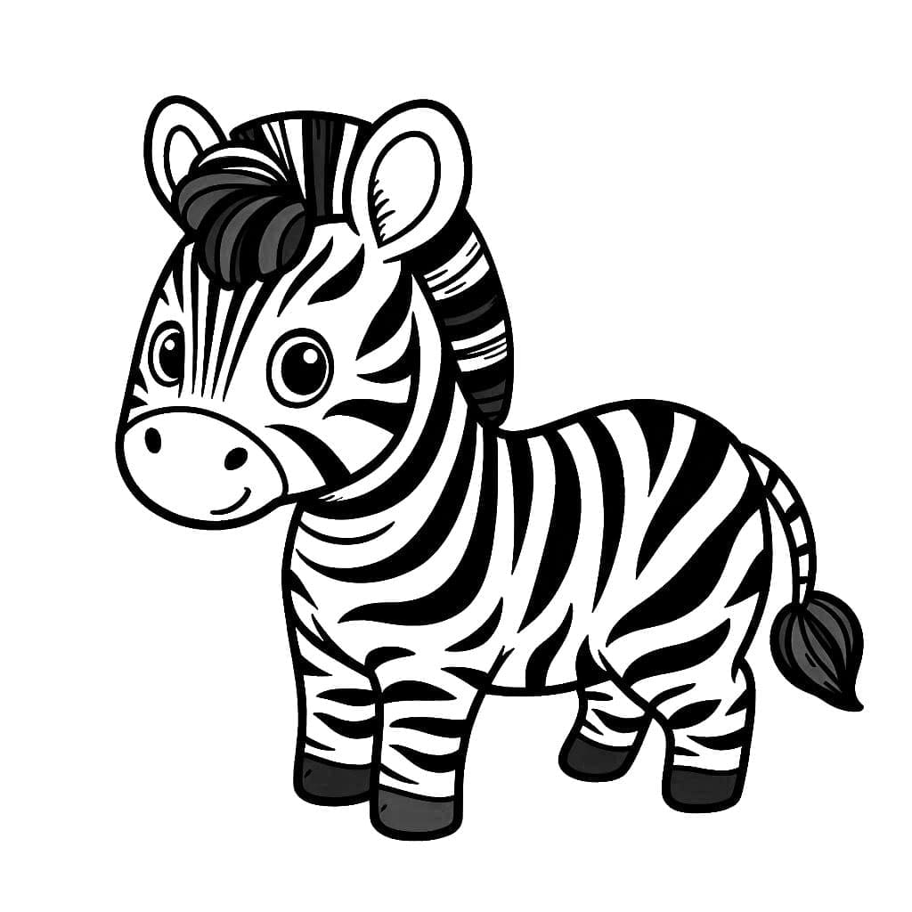 Bel sorriso da piccola zebra da colorare