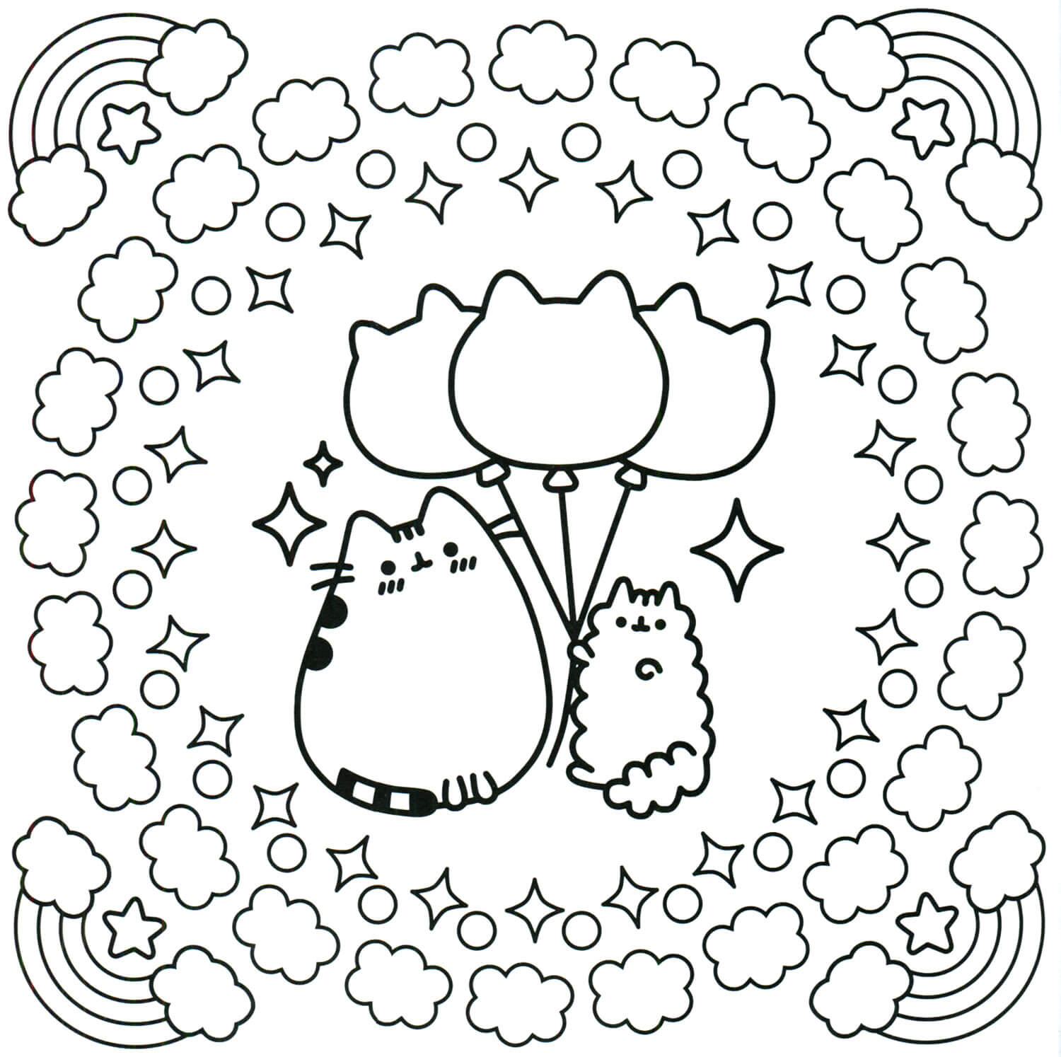 Bella foto di Pusheen da colorare