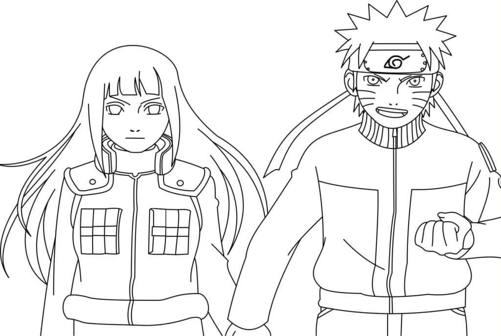 Bellissimi Hinata e Naruto da colorare