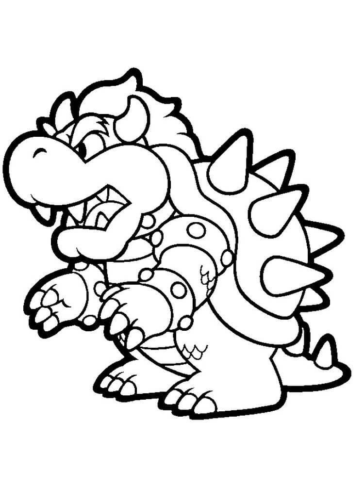 Bellissimo Bowser da colorare