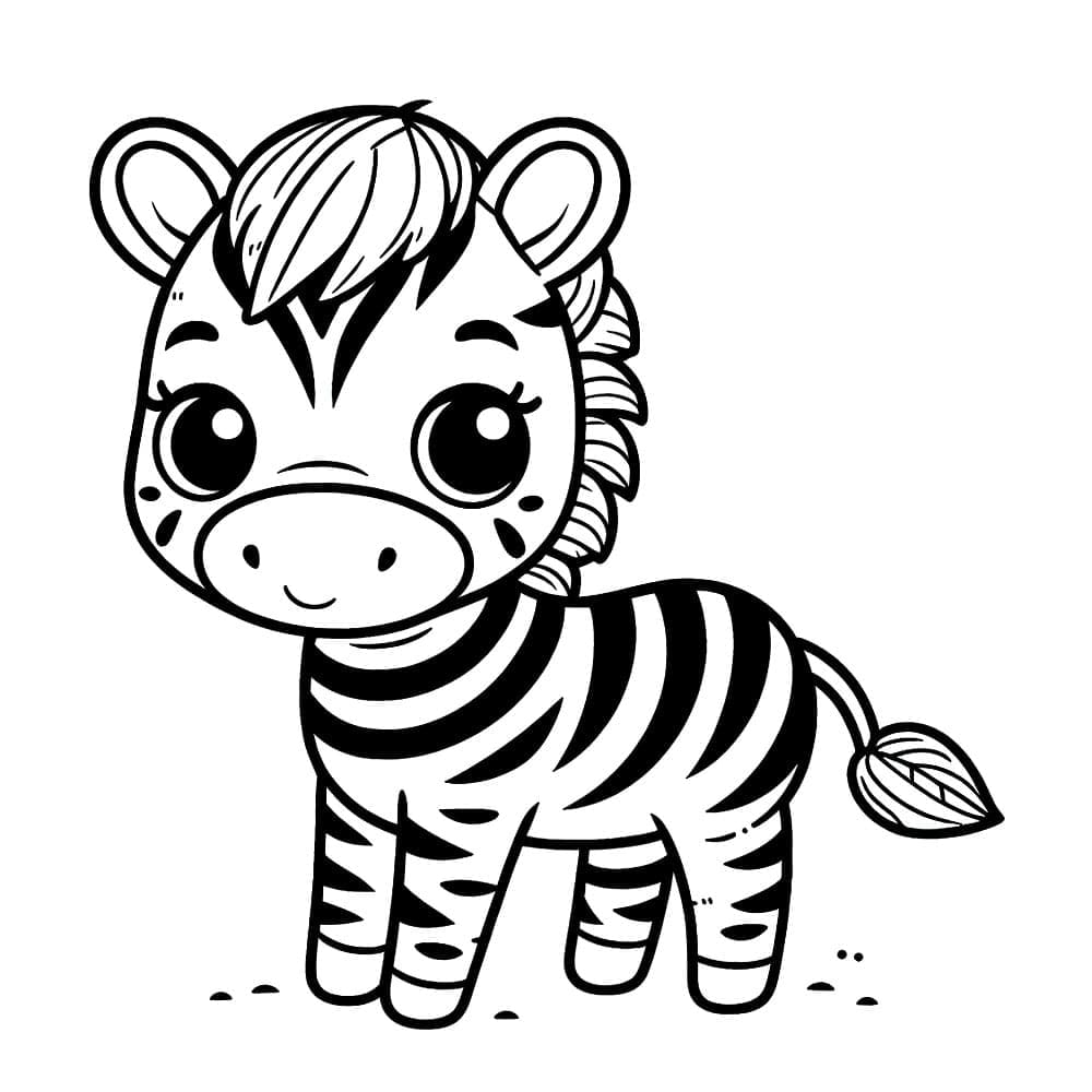 Bellissimo sorriso di piccole Zebra da colorare